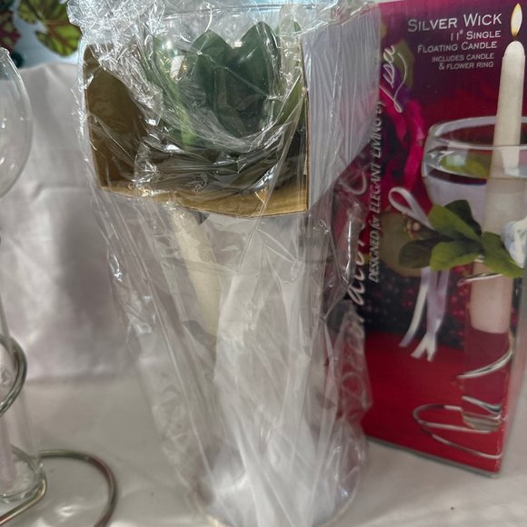 NWT Vintatg 2001 Davco Silver New York Floating Candlestick Spiral Centerpiece - Picture 3 of 6